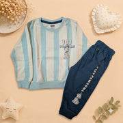 Boys Sky Blue Striped Disney 101 Dalmatians Sweatshirt & Jogger Set
