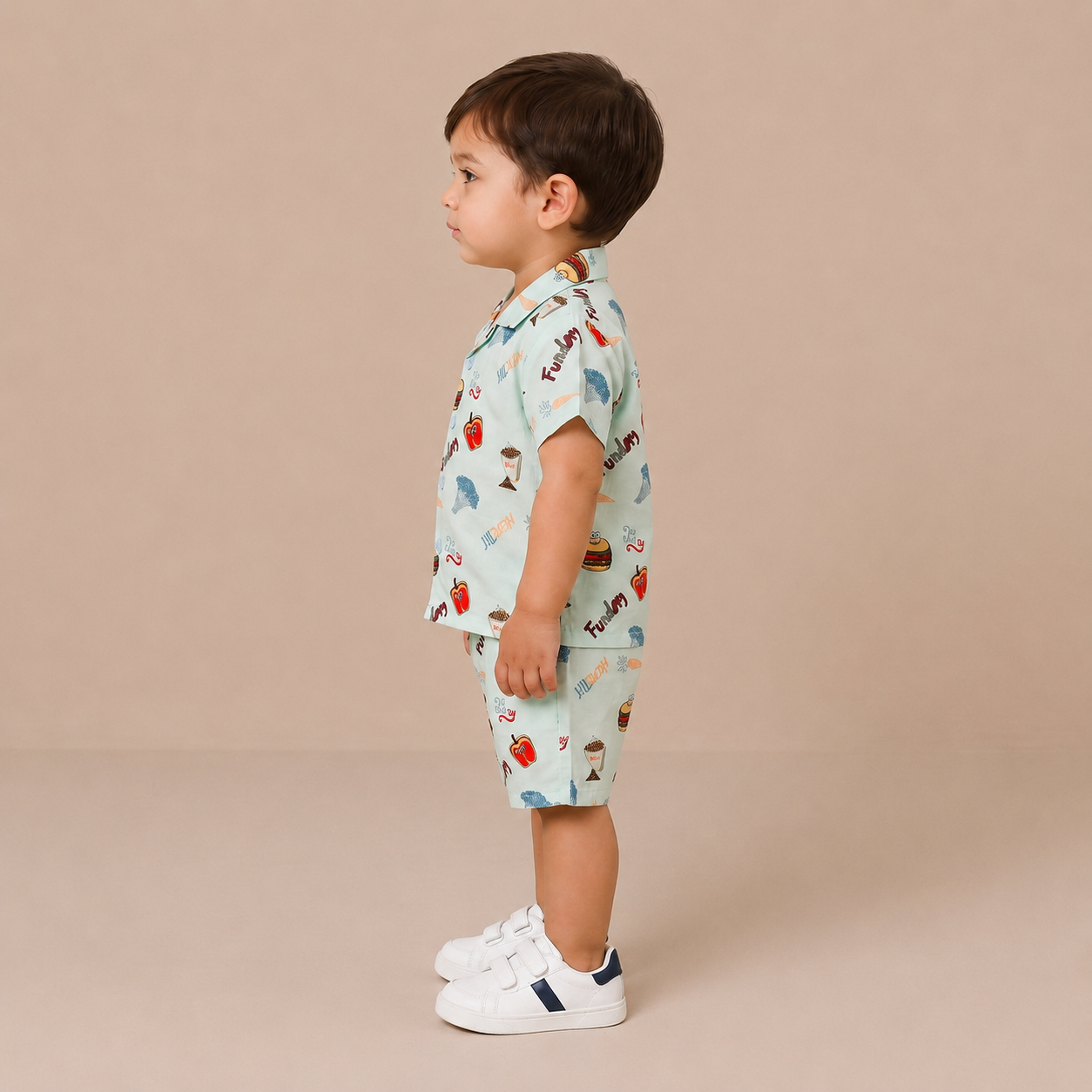 Boys Funday Printed Short Sleeve Shirt and Shorts Set