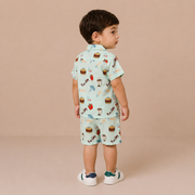 Boys Funday Printed Short Sleeve Shirt and Shorts Set