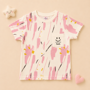 Kids Blue Abstract Brushstroke Tee and Shorts Co-ord Set