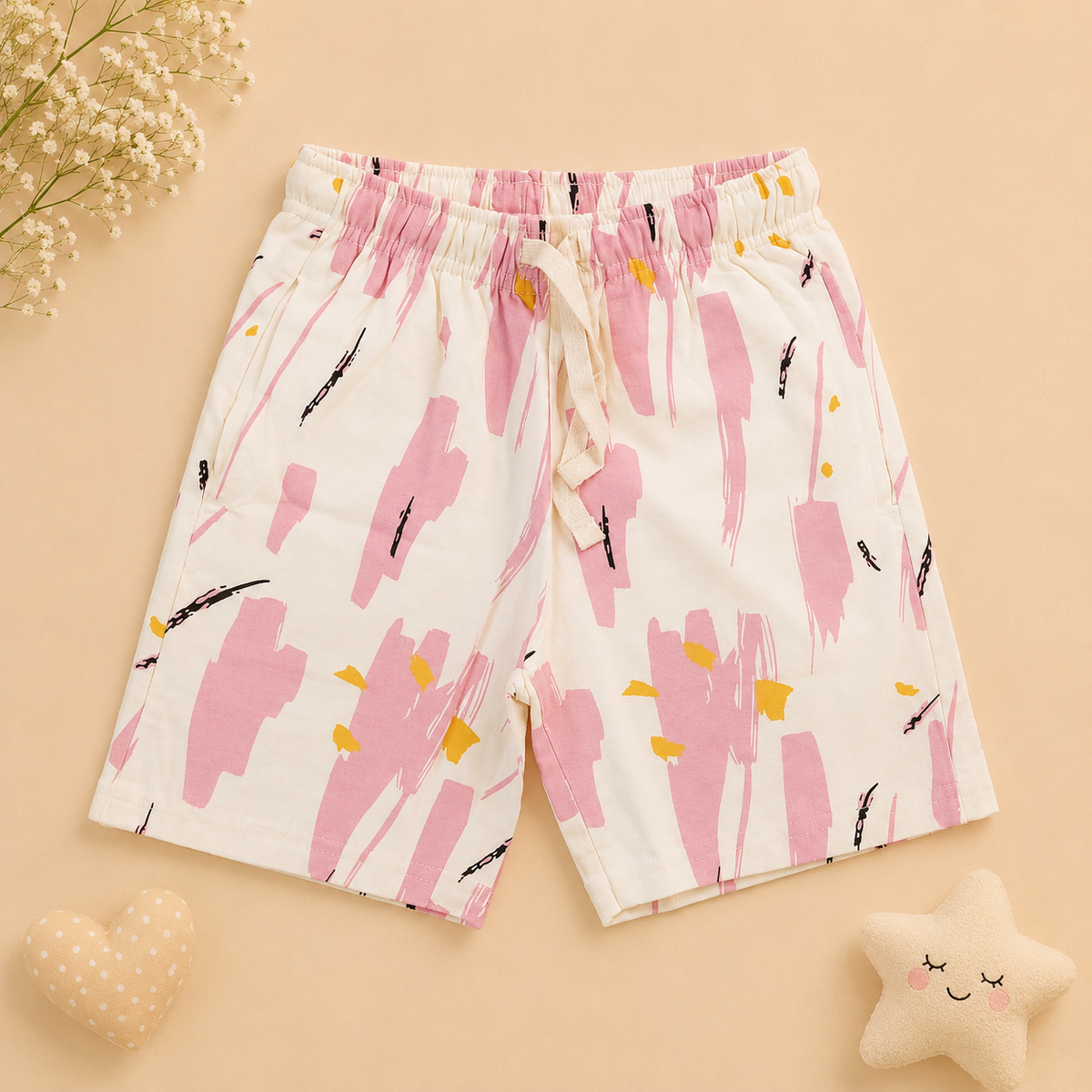 Kids Blue Abstract Brushstroke Tee and Shorts Co-ord Set