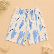 Kids Blue Abstract Brushstroke Tee and Shorts Co-ord Set