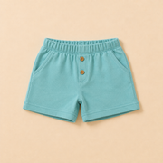 Girls Love Fruits Flutter Sleeve Top and Turquoise Shorts Set