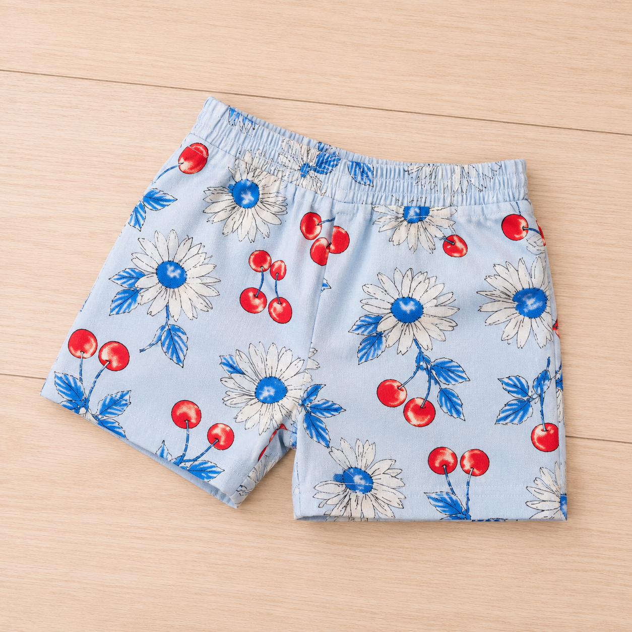 Think Positive Cotton Top & Floral Shorts Co-ord Set for Girls