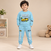 Boys Sky Blue Track Day Racing Car Loungewear Set