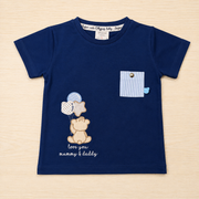 Bear Print Cotton T-Shirt & Shorts Co-ord Set for Boys