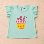 Flower Print Cotton Top & Checked Shorts Co-ord Set for Girls