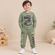 Boys Sage Green Dirt Bike Loungewear Set