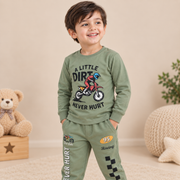 Boys Sage Green Dirt Bike Loungewear Set