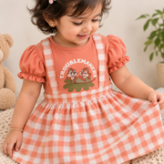 Baby Girls Sky Blue Winnie the Pooh Gingham Pinafore Dress