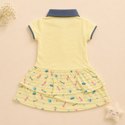 Baby Girls Dusty Pink Little Girl Graphic Tiered Polo Dress