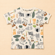 Safari Animal Print Cotton T-Shirt & Shorts Co-ord Set for Boys