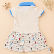Baby Girls Dusty Pink Little Girl Graphic Tiered Polo Dress