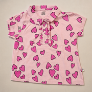 Baby Girls Peach Dragonfly & Butterfly Print Peter Pan Collar Top and Shorts Set