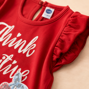 Think Positive Cotton Top & Floral Shorts Co-ord Set for Girls