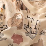 Safari Animal Print Cotton T-Shirt & Shorts Co-ord Set for Boys