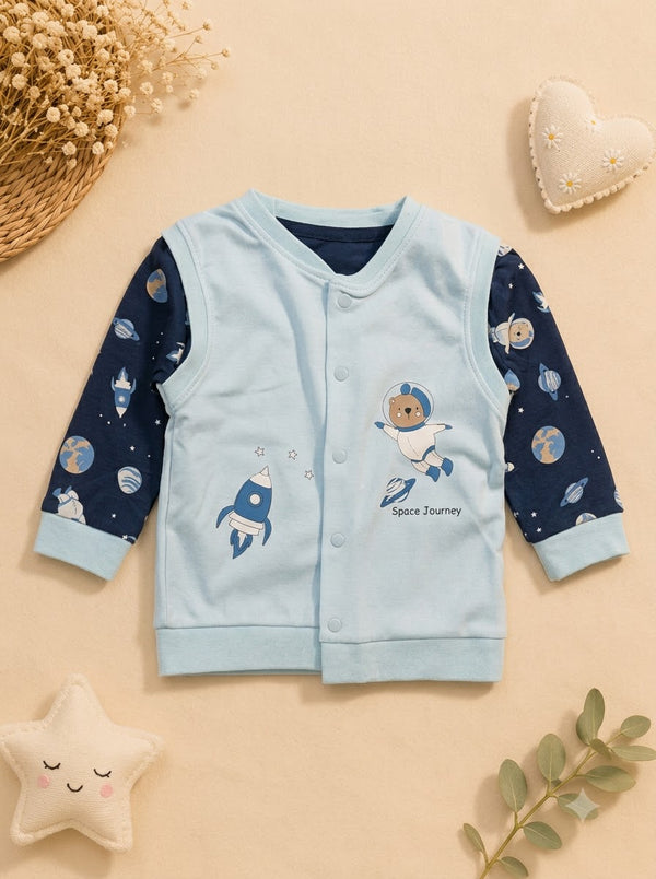 Boys Blue Space Journey 3-Piece Cotton Set