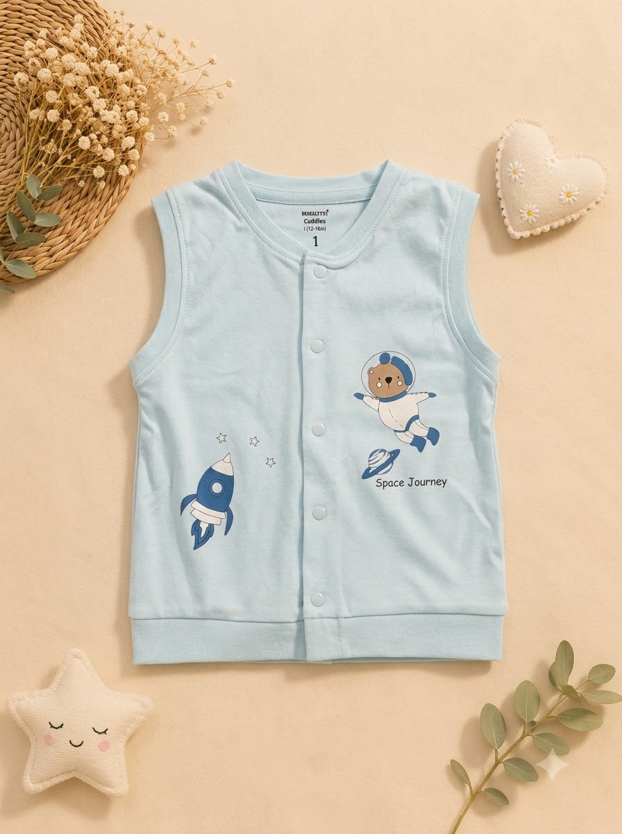 Boys Blue Space Journey 3-Piece Cotton Set