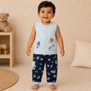 Boys Rust Orange Construction Crew 3-Piece Cotton Set