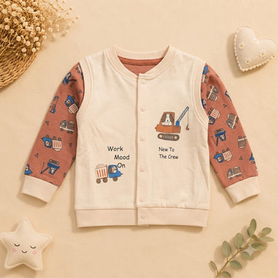 Boys Rust Orange Construction Crew 3-Piece Cotton Set