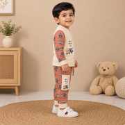 Boys Rust Orange Construction Crew 3-Piece Cotton Set