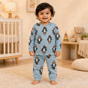 Boys Blue Chill Penguin Cotton Loungewear Set