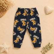 Boys Charcoal Jungle Tiger Cotton Loungewear Set