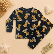 Boys Charcoal Jungle Tiger Cotton Loungewear Set