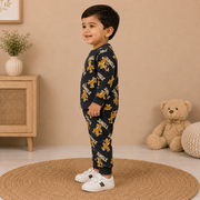 Boys Charcoal Jungle Tiger Cotton Loungewear Set