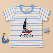 Boys Yacht Club Sailboat Striped Tee and Shorts Set