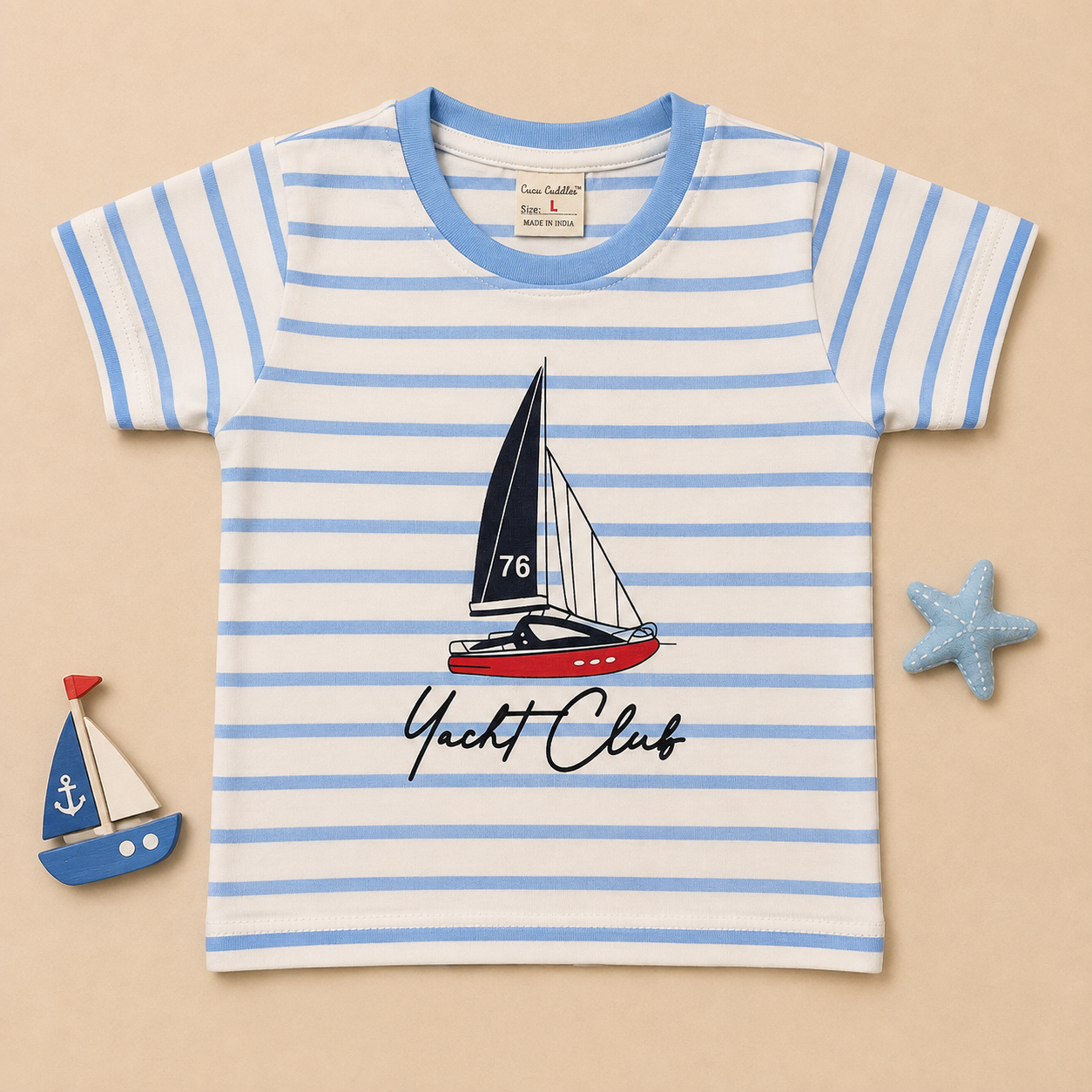Boys Yacht Club Sailboat Striped Tee and Shorts Set