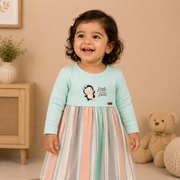 Baby Girls Mint Green Striped Penguin Frock