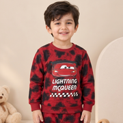 Boys Red Tie-Dye Lightning McQueen Cotton Jogger Set