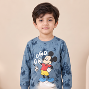 Boys Blue Tie-Dye Cartoon Football Cotton Jogger Set