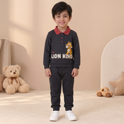 Boys Charcoal Grey Lion King Simba Polo Sweatshirt & Jogger Set