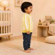 Boys Yellow Striped Donald Duck Cotton Loungewear Set