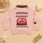 Boys Dusty Pink & Maroon Lightning McQueen Polo Sweatshirt & Jogger Set