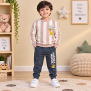 Boys Striped Lion King Simba Sweatshirt & Charcoal Jogger Set