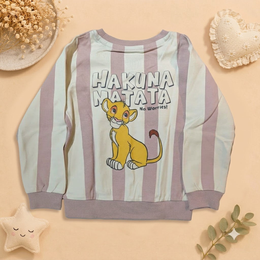 Boys Striped Lion King Simba Sweatshirt & Charcoal Jogger Set