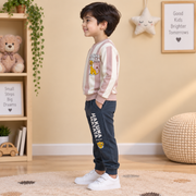 Boys Striped Lion King Simba Sweatshirt & Charcoal Jogger Set