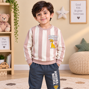 Boys Striped Lion King Simba Sweatshirt & Charcoal Jogger Set