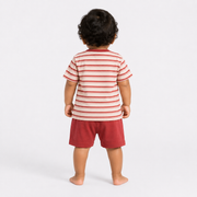 Boys Explore the Streets Skateboard Striped Tee and Shorts Set