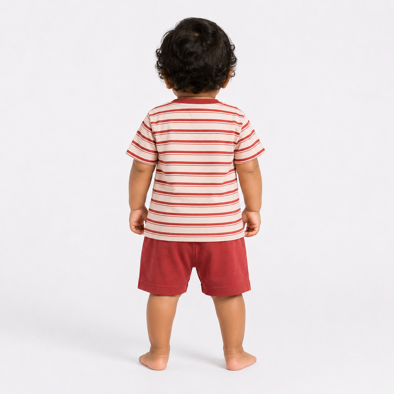 Boys Explore the Streets Skateboard Striped Tee and Shorts Set