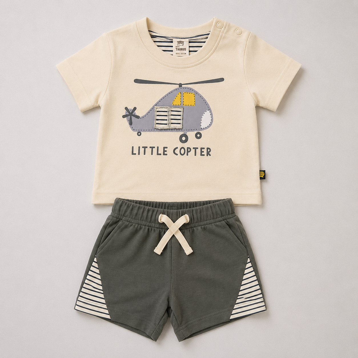 Baby Boys Little Copter Tee and Navy Shorts Set