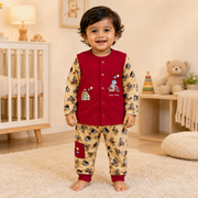 Boys Rust Orange Construction Crew 3-Piece Cotton Set