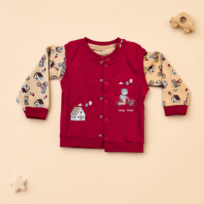 Toddler Boys Cycling Bear 3-Piece Cotton Set