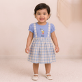 Baby Girls Sky Blue Donald Duck Gingham Pinafore Dress