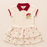 Baby Girls Dusty Pink Little Girl Graphic Tiered Polo Dress