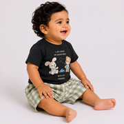 Boys Going on Adventures Graphic Tee and Plaid Shorts Set