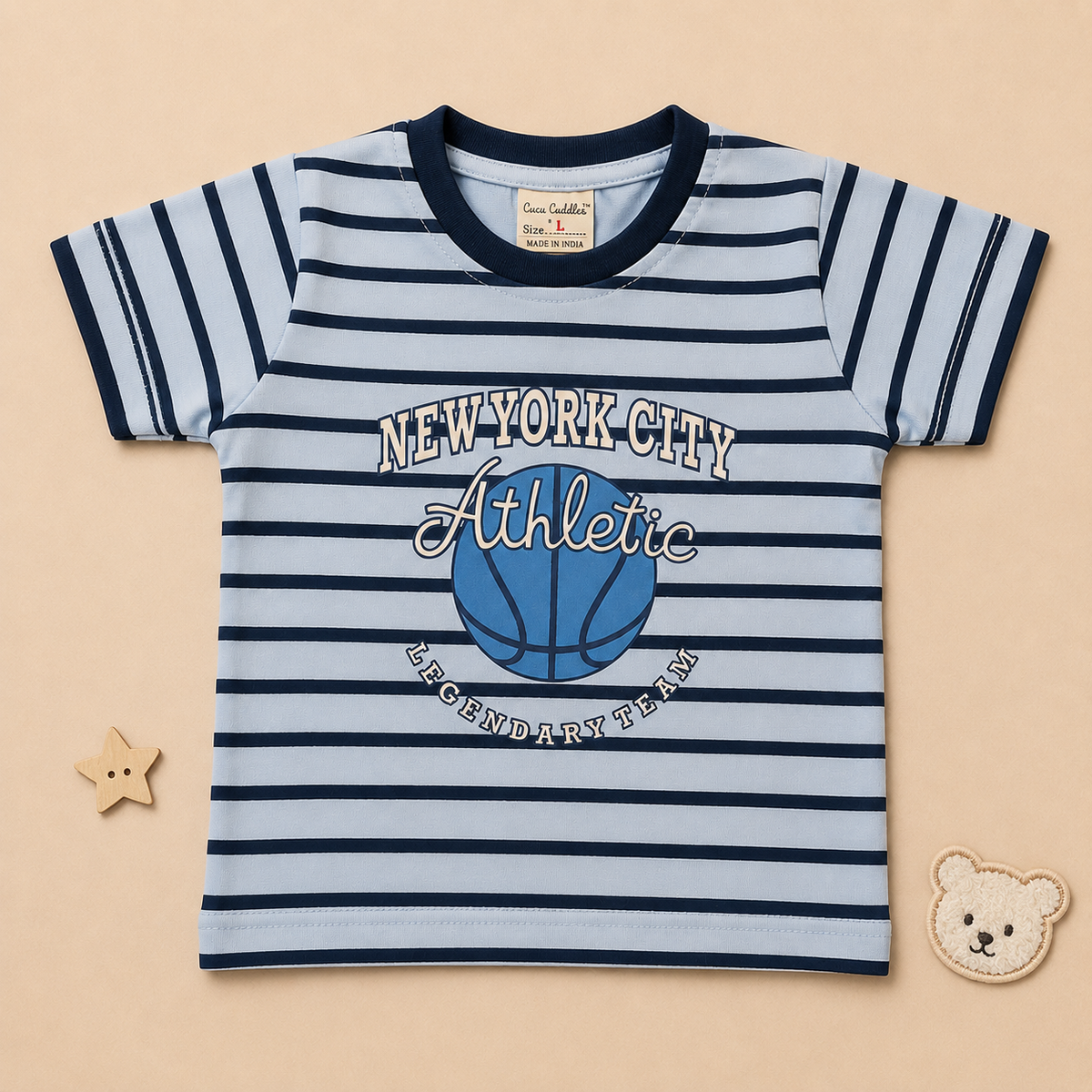 Boys New York City Athletic Striped Tee and Shorts Set